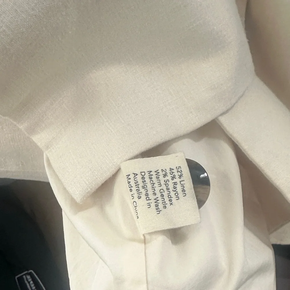 St Agni Cream Double-Breasted Women's linen blend Blazer - Picture 3 of 3